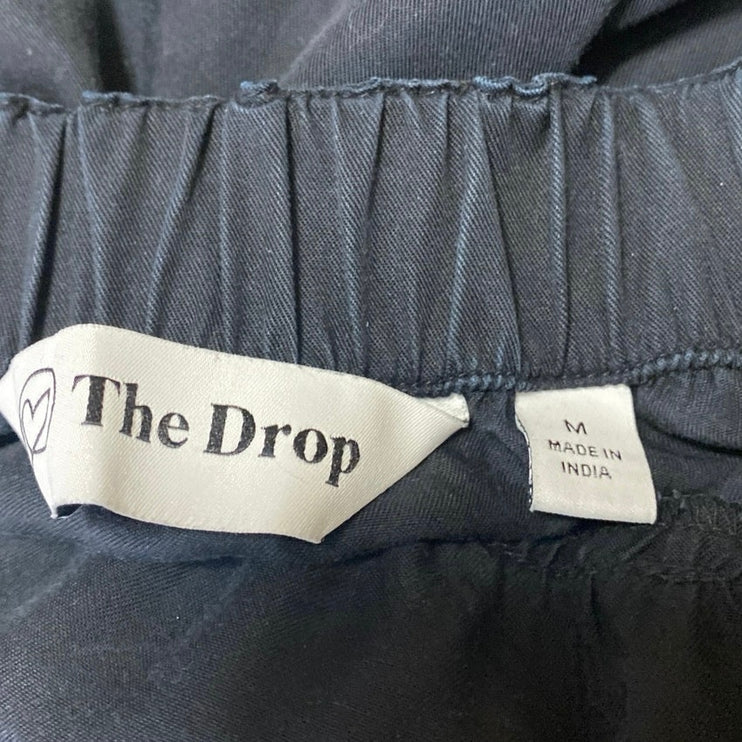 The Drop Women's Black Sleeveless Square Neck Tiered Midi A-Line Tank Dress Sz M