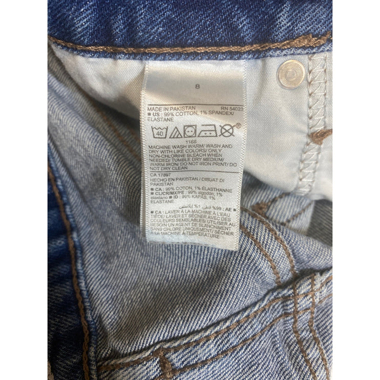 Old Navy  Blue High Rise Slim Boyfriend Classic Straight Mom Denim Jeans Pants 8