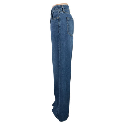 Aeropostale Women's Blue High Rise Palazzo Wide Leg Baggy Denim Jeans Size 8