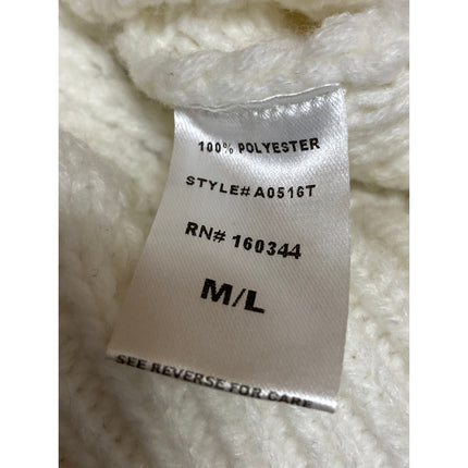Beige Botany Women Cream Sleeveless V Neck Cable Knit Sweater Vest Top Size M/L