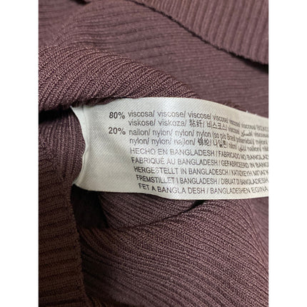 Zara Women's Brown Long Sleeve Turtleneck Ribbed Knit Slim Sweater Top Size M