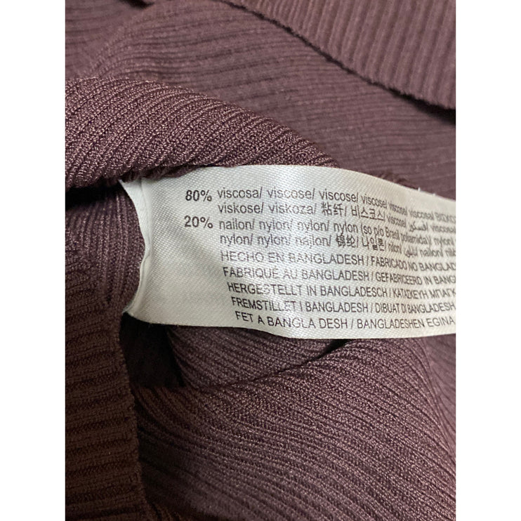 Zara Women's Brown Long Sleeve Turtleneck Ribbed Knit Slim Sweater Top Size M
