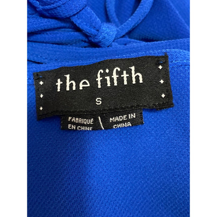 The Fifth Women's Blue High Neck Sleeveless Cutout Plunge Tank Blouse Top Size S