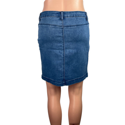 Missguided Women's Blue Low Waist Pockets Mini Denim Jeans Pencil Skirt Size 8