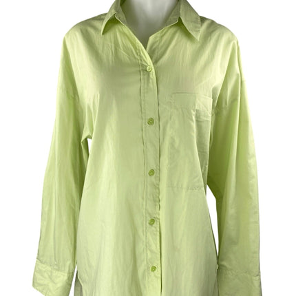 Abercrombie & Fitch Green Long Sleeve Button Shirt High Rise Shorts 2 Pc Set M/L