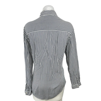 The Kooples James Stripe Collared Long sleeve Button Down Shirt Blouse Top Sz 1