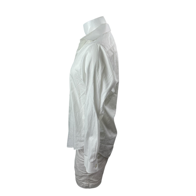Calvin Klein Mens White Slim Fit Long Sleeve Button Down Dress Shirt Top Size 16