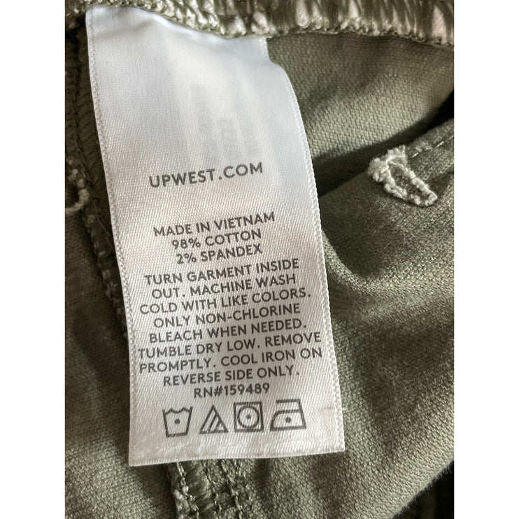 Upwest Women's Green Corduroy High Rise Wide Leg Baggy Trousers Pants Size S