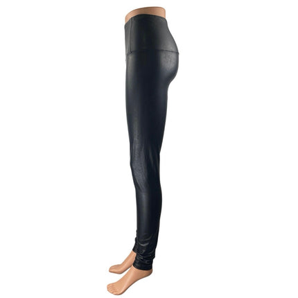 Aritzia Wilfred Black Faux vegan Leather High Waist Skinny Trousers Pants Size S