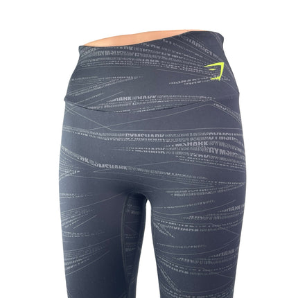 Gymshark Zone Graphic Women's Black High Rise Athletic Crop Leggings Pants Sz M