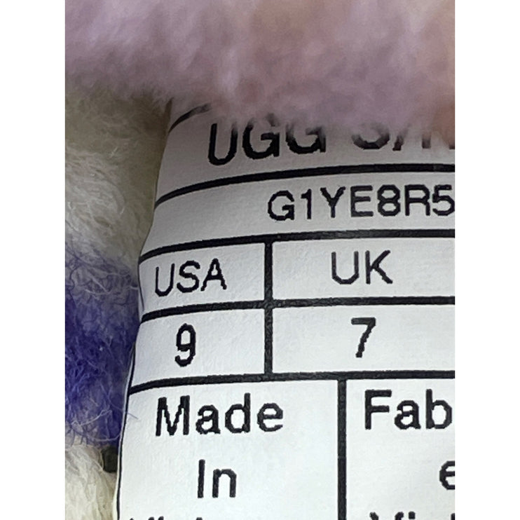 UGG Oh Yeah Marble Women's Purple Peach Tie Due Fleece Slingback Slippers Size 9