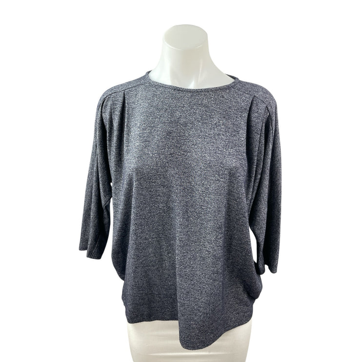 COS Women's Black Gray Heather Half Sleeve Loose Relaxed T Shirt Tee Top Size S