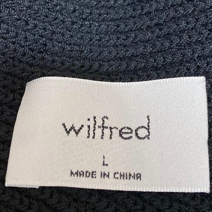 NEW Aritzia Wilfred Cayenne Black Rib Knit Sleeveless Cross Back Crop Tank Top L