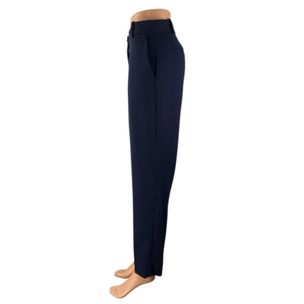 J.Crew Cameron Women's Navy Blue High Rise Straight Trousers Dress Pants Size 14