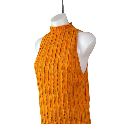 NEW Zara Women's Orange Ribbed Sleeveless Tank Top Midi Straight Skirt Set Sz M