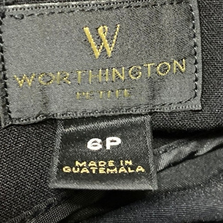 Worthington Women's Black High Waisted Zipper Knee Length Pencil Skirt Size 6P