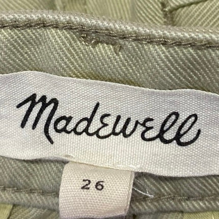 Madewell Women's Green High Rise Straight Wide Leg Trousers Denim Jeans Pants 26
