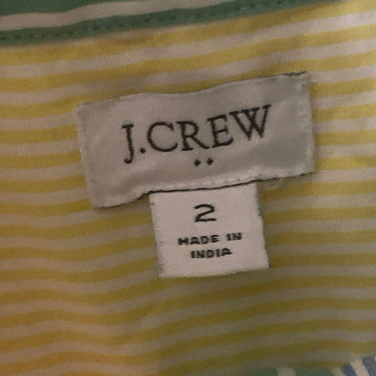 J.Crew Multicolor Rainbow Stripe Sleeveless Colorblock Mini Shirt Dress Size S