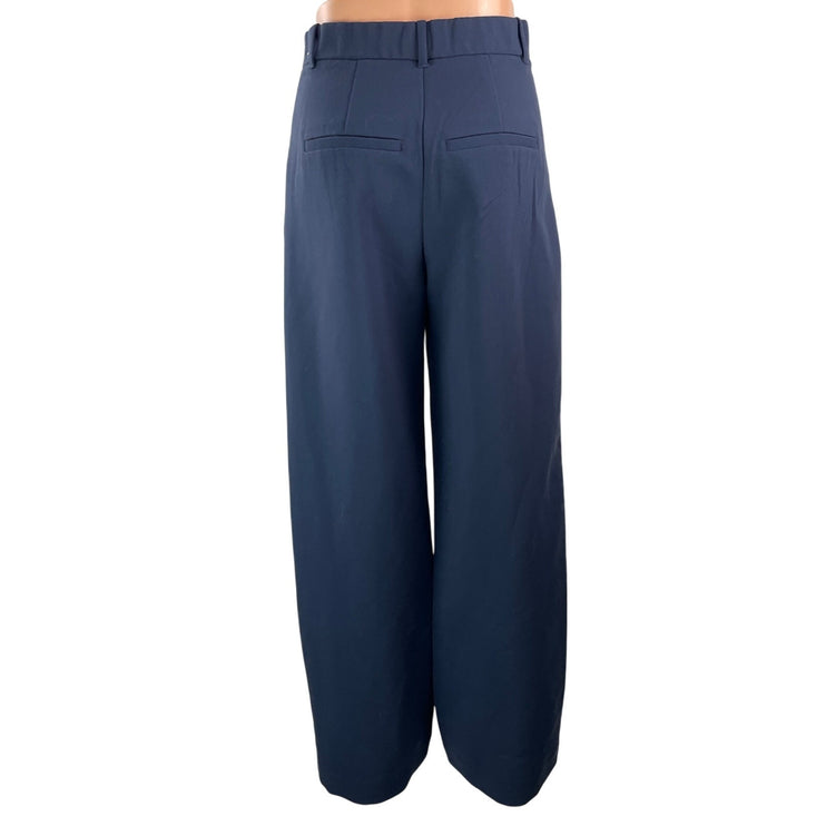 Abercrombie & Fitch Women's Navy Blue Pleated Wide Leg Trouser Dress Pants 27/4L