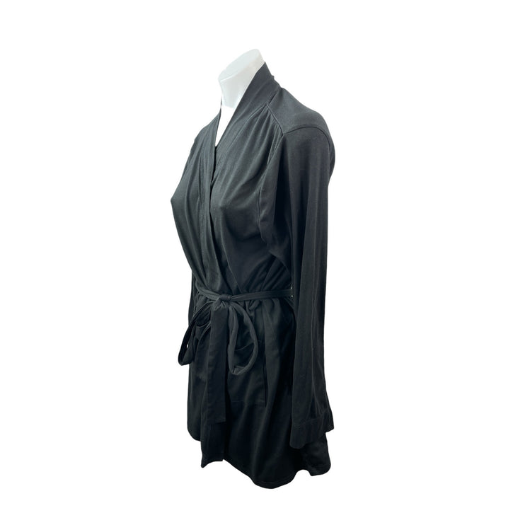Juicy Couture Women's Black Rhinestone Long Sleeve Tie Sleepwear Robe Size M