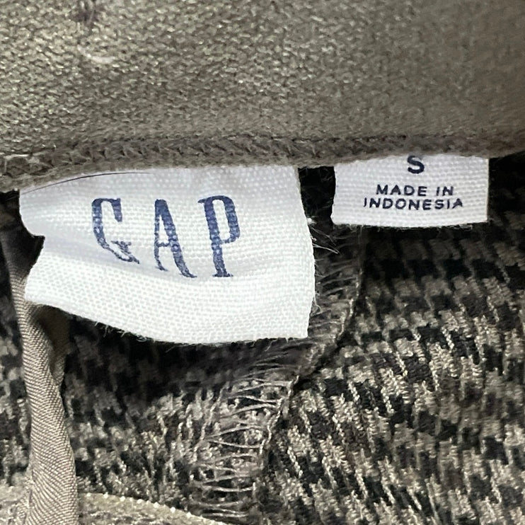 Gap Women's Gray Houndstooth High Rise Wide Leg Baggy Trousers Pants Size S