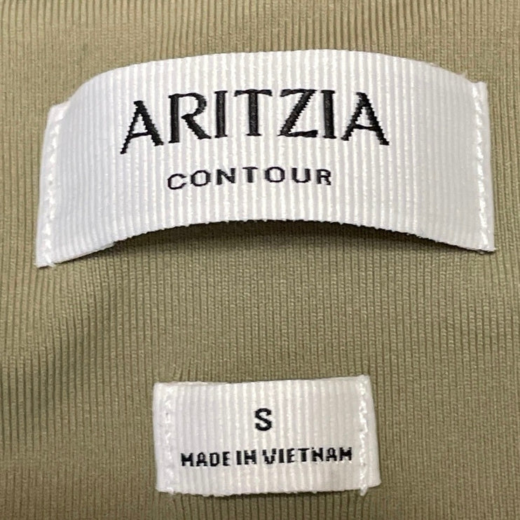 Aritzia Contour Women's Green Sleeveless Square Neck Sculpt Knit Tank Top Size S