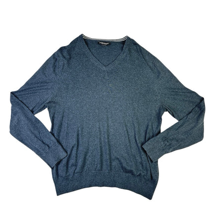 Banana Republic Men's Blue Silk Cashmere Knit Long Sleeve Pullover Sweater Top L