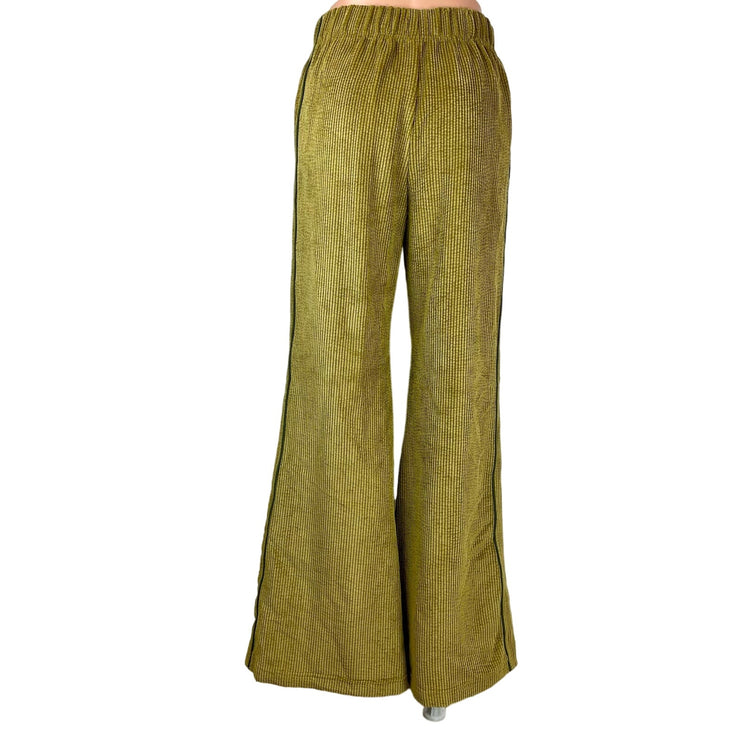 BDG Urban Outfitters Green Corduroy Flared Wide Leg Pull On Ankle Pants Size 26