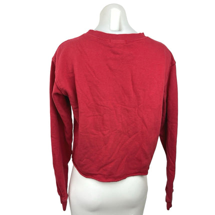 Don’t Ask Why Red Women’s Cotton Cropped Cheers Sweatshirt Top Long Sleeve One Size