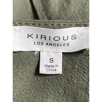 Kirious Women's Green High Rise Pleated Mini Flare A-Line Cargo Skort Skirt Sz S