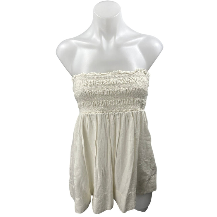 NEW Anthropologie Celandine Cream Strapless Sleeveless Tube Bandeau Blouse Top S