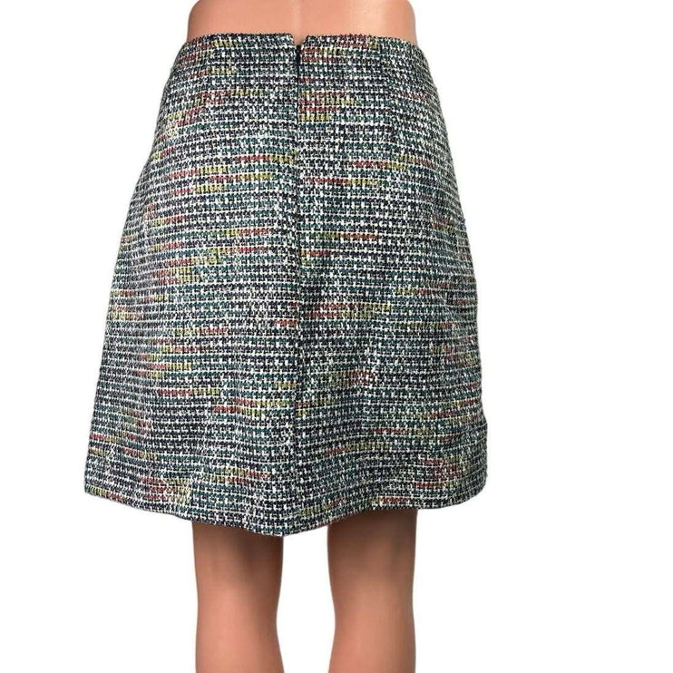 Ann Taylor Loft Multicolor Tweed Metallic High Waisted A Line Mini Skirt Size 10