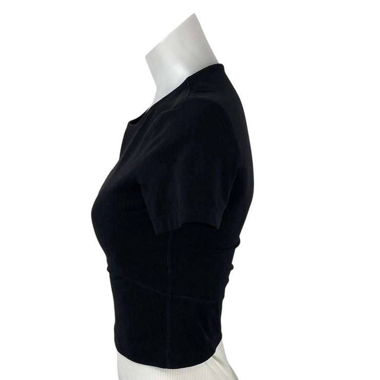 Aritzia TNA Action Women's Black Crewneck Short Sleeve Crop Tee T-shirt Top Sz S