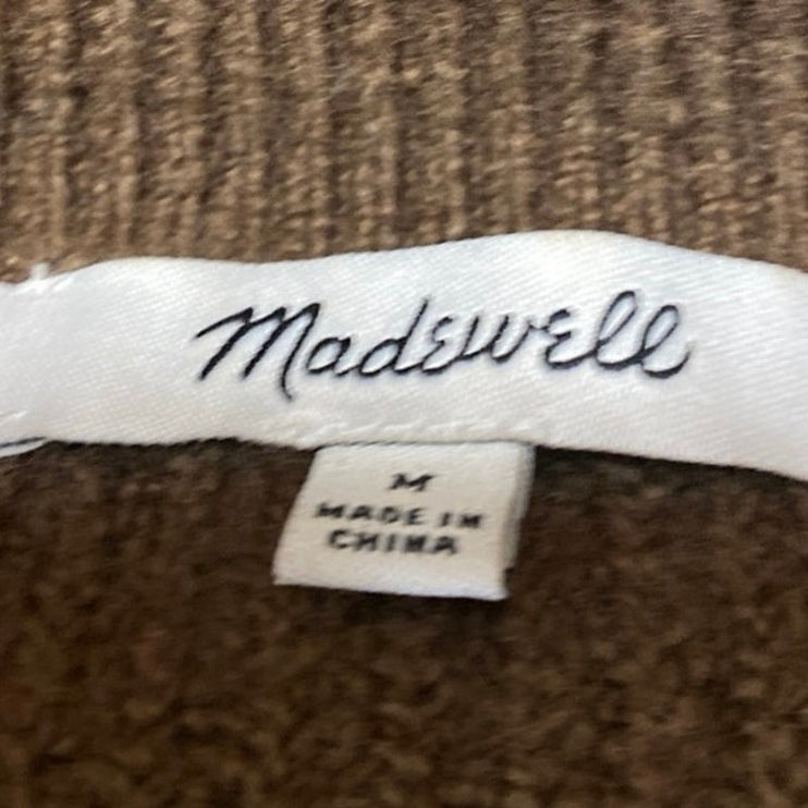 Madewell Melwood Women's Brown Square Neck Long Sleeve Knit Sweater Top Size M
