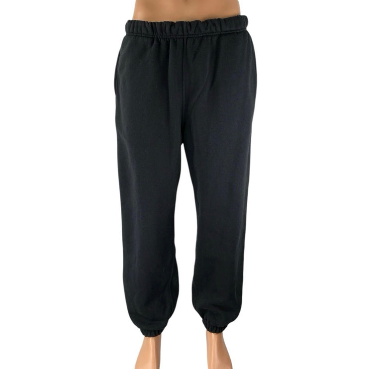 GU Men's Black Tapered Leg High Rise Elastic Waist Joggers Sweatpants Size M