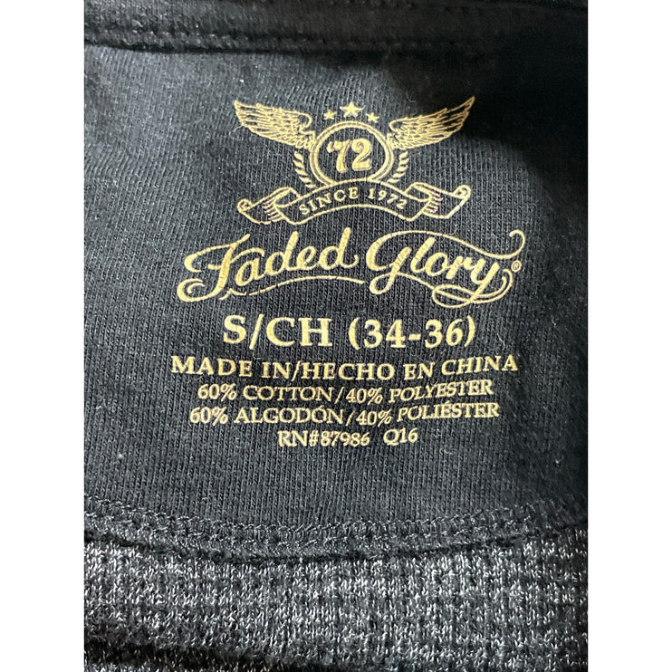 Faded Glory Mens Gray Waffle Knit Crew Neck Long Sleeve Sweatshirt Sweater Top S