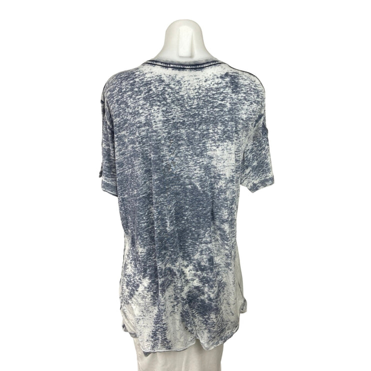 Tipsy Blue White Tie Dye Crew Neck Las Vegas Nevada Graphic T Shirt Top Size XL