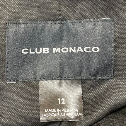 Club Monaco Women's Black Double Breasted Notch Collar Blazer Coat Jacket Sz 12