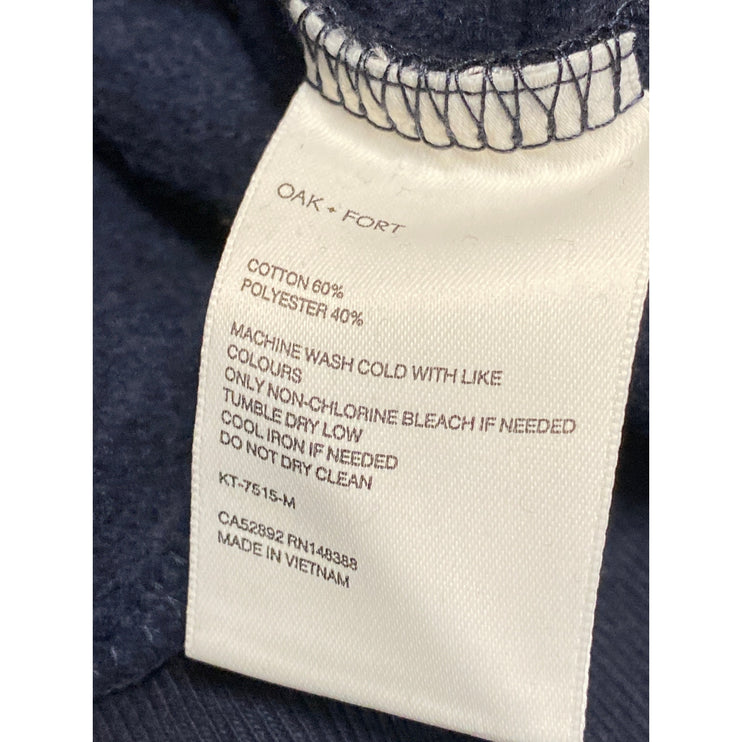 Oak + Fort Womens Navy Blue East Coast Fleece Long Sleeve Sweatshirt Top Size XS