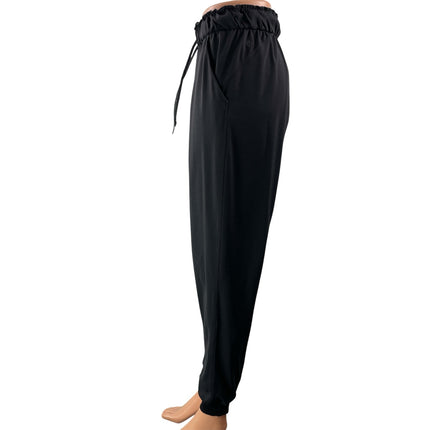 Lululemon Athletica Women's Black Ruffles Waistband Athletic Jogger Pants Size 6