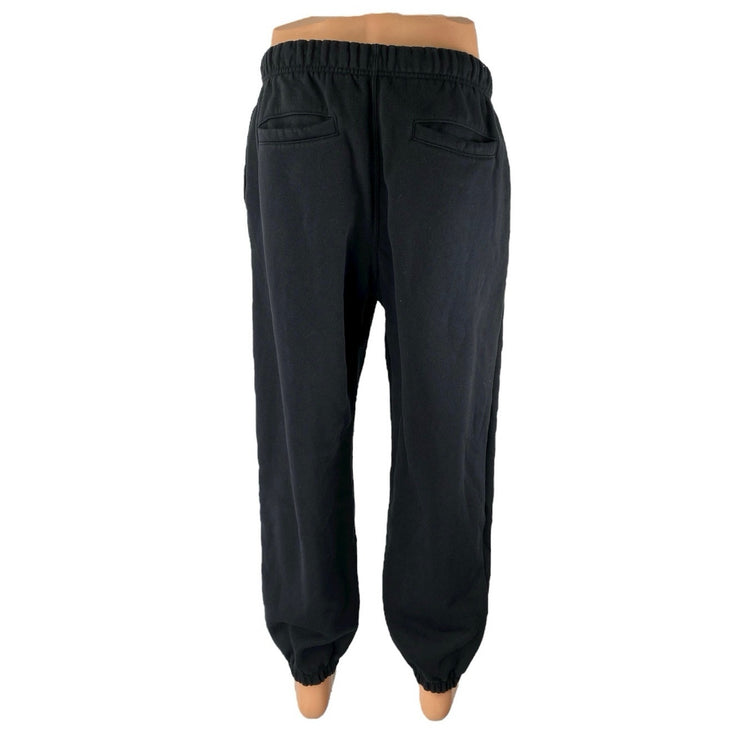 GU Men's Black Tapered Leg High Rise Elastic Waist Joggers Sweatpants Size M