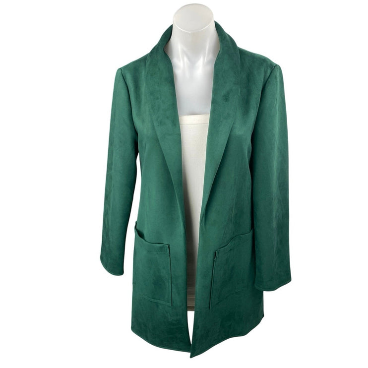 NEW Ann Taylor LOFT Women's Green Faux Suede Shaw Collar Blazer Jacket Size XS