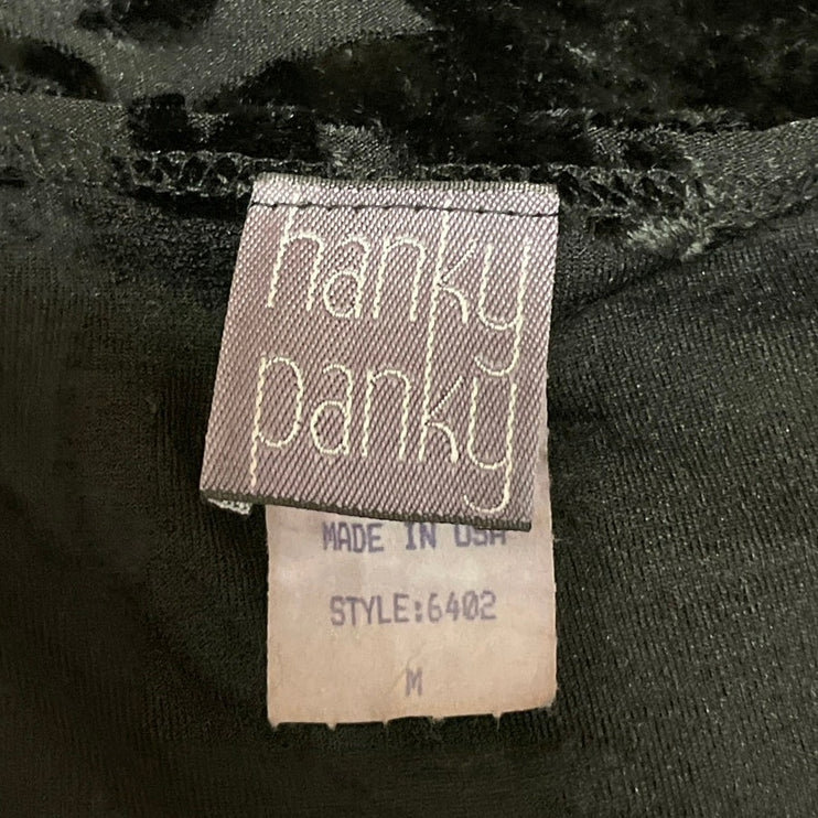 Hanky Panky Womens Black Burnout Velvet Velour Sleeveless Boatneck Tank Top Sz M