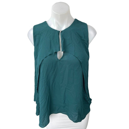 Banana Republic Women's Green Sleeveless Cutout Keyhole Blouse Tank Top Size XS