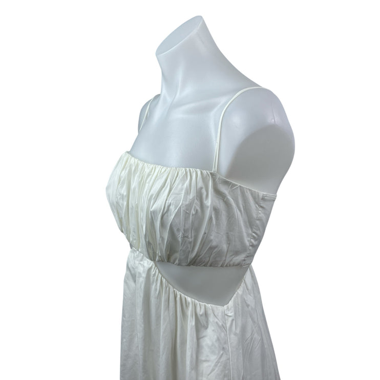 NEW Abercrombie & Fitch Smocked Cutout Sleeveless Midi Maxi Flare A-Line Dress S