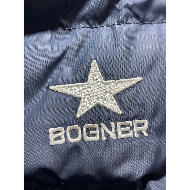 Bogner Women's Navy Blue Quilted Long Sleeve Hooded Padded Puffer Coat Jacket XL