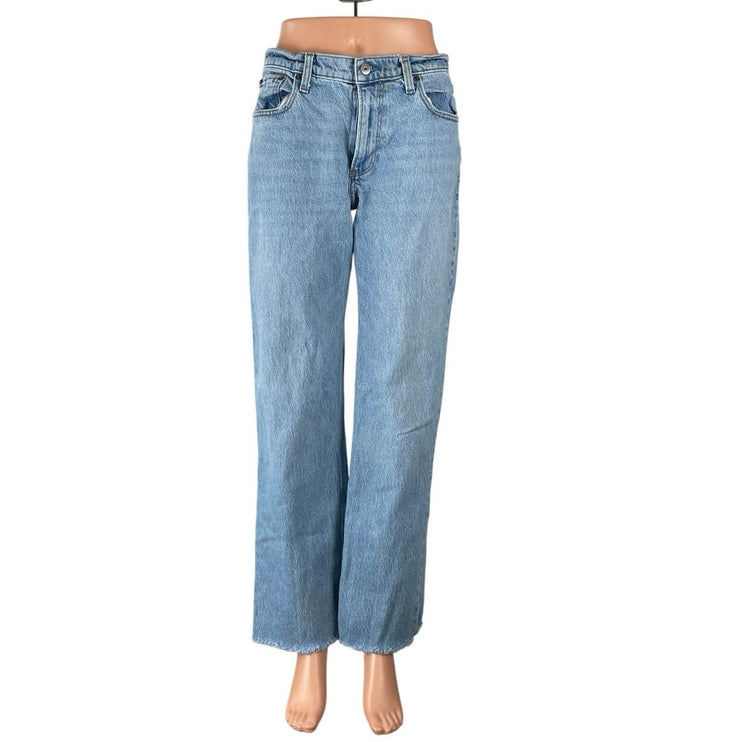 Abercrombie & Fitch The Baggy Low Rise Light Wash Wide Leg Denim Jeans Size 26