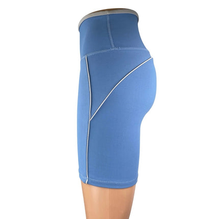 Wilo The Label Women's Blue Mid Rise Athletic Workout Running Biker Shorts Sz S