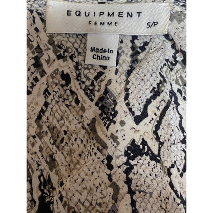 Equipment Women's Beige Snakeskin Graphic Print V Neck Cami Camisole Tank Top S