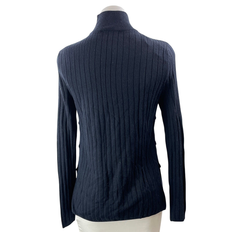 Zara Womens Navy Blue Long Sleeves Ribbed Knit Turtleneck Pullover Sweater Top S